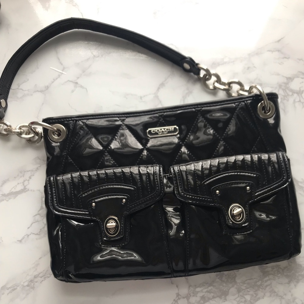 Coach patent leather, shoulder & crossbody bag!